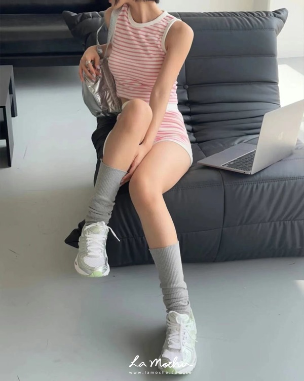 毛巾布條紋短褲